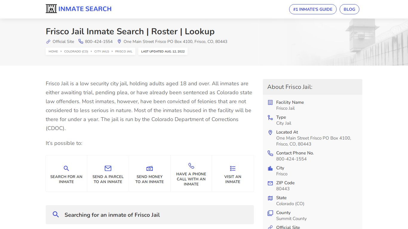 Frisco Jail Inmate Search | Roster | Lookup